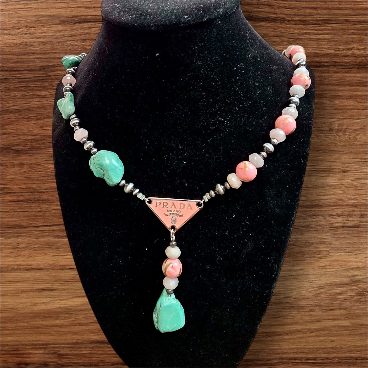 Madagascar Rose Quartz Lariat Necklace | Western Boho Statement Jewelry | Adjustable Layering Piece