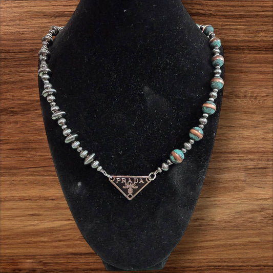 Mixed Bead Statement Necklace | Western Boho Style | Long Layering Necklace